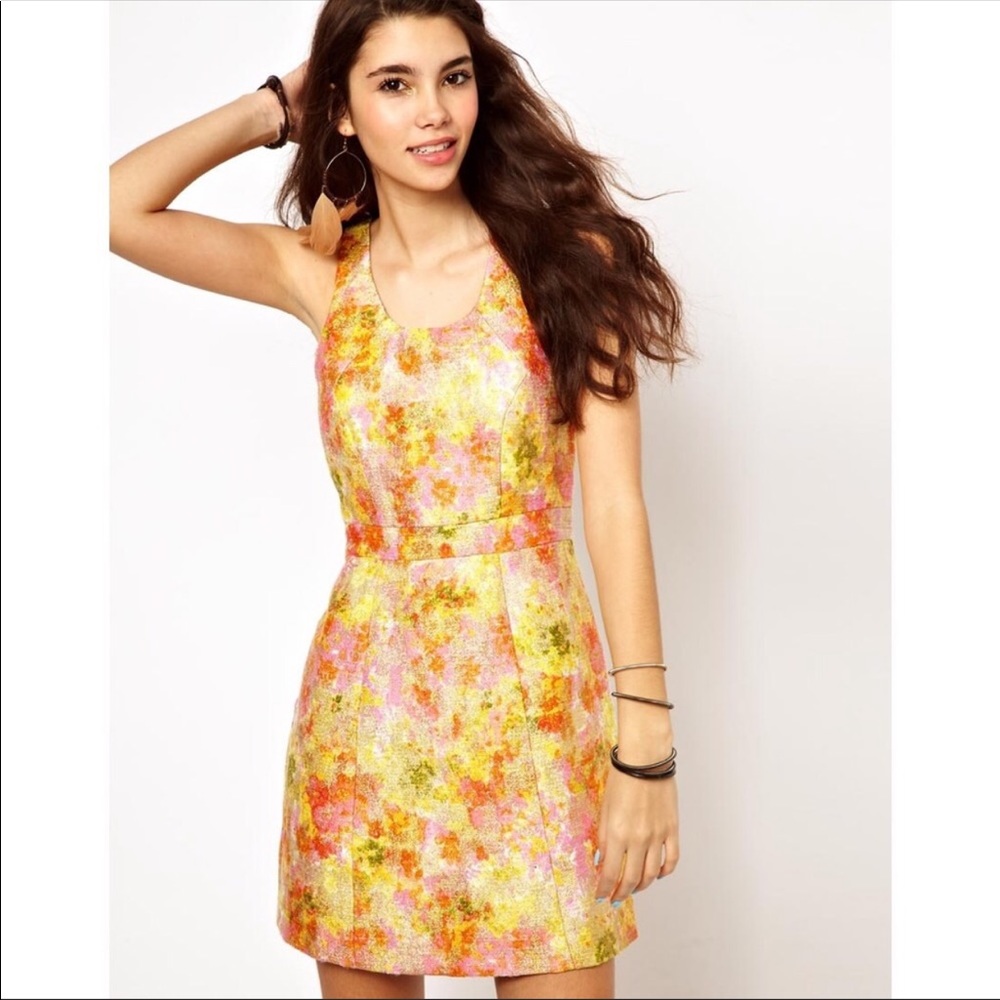 Free People floral brocade dress!